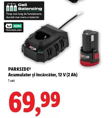 Acumulator și încărcător, 12 V (2 Ah)