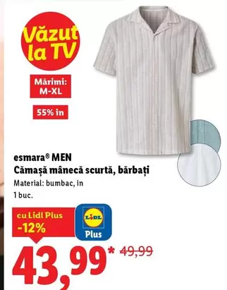 Cămașă mânecă scurtă, bărbați