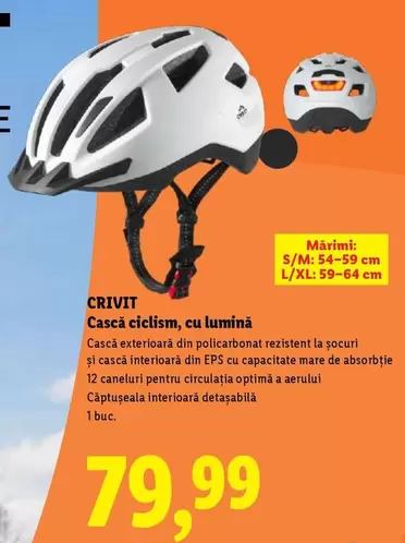 Cască ciclism, cu lumină
