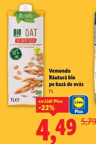 Băutură bio pe bază de ovăz