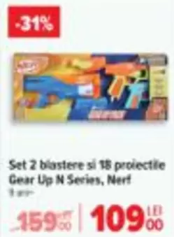 Nerf - Set 2 blastere si 18 proiectile Gear Up N Series