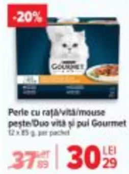 Perle cu rață/vita/mouse peste Duo vită și pui