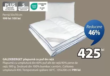 Alb - GALDEBERGET plapumă cu puf de rață