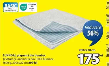 SUNNDAL plapumă din bumbac