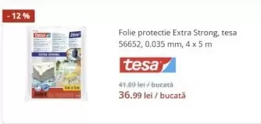Folie protectie Extra Strong, 56652, 0.035 mm, 4 x 5 m