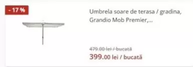 Umbrela soare de terasa / gradina, Grandio Mob Premier