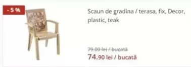 Scaun de gradina / terasa, fix, Decor