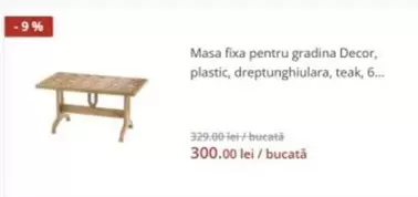 Masa fixa pentru gradina Decor