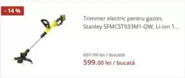 electric pentru gazon, SFMCST933M1-QW, Li-ion