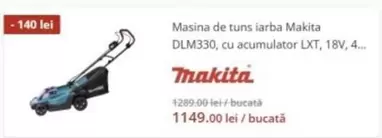 Masina de tuns iarba DLM330, cu acumulator LXT, 18V, 4