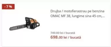 Drujba / motofierastrau pe benzina OMAC MF 38, lungime sina 45 cm