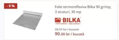 Folie termoreflexiva 90 gr/mp, 3 straturi, 30 mp