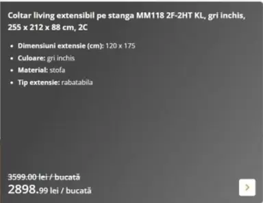 Coltar living extensibil pe stanga MM118 2F-2HT KL