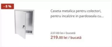 Caseta metalica pentru colectori, pentru incalzire in pardoseala cu...