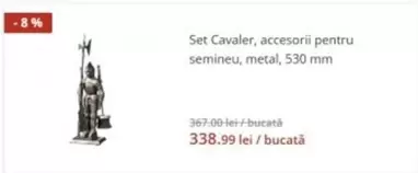 Set Cavaler, accesorii pentru semineu, metal, 530 mm