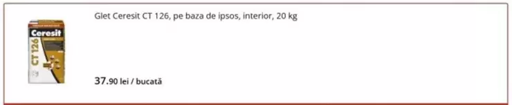 CT 126, pe baza de ipsos, interior, 20 kg