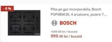Bosch - POP6B6K30, 4 arzatoare, putere 7