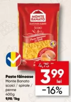 Paste făinoase scoici/spirale/penne