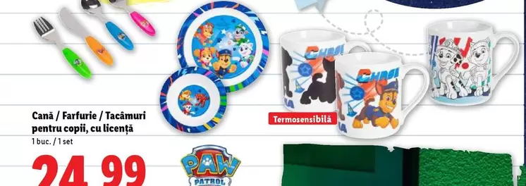 Cană / Farfurie / Tacâmuri pentru copii, cu licență