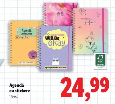 Agendă cu stickere