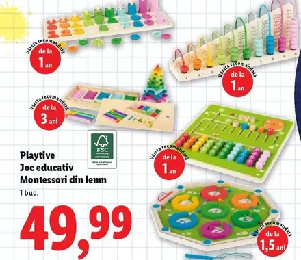 Joc educativ Montessori din lemn