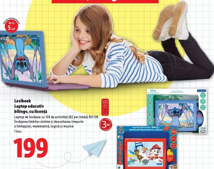 Laptop educativ bilingv, cu licență