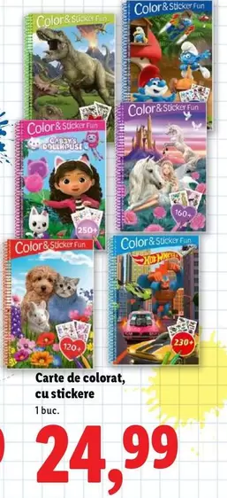 Carte de colorat, cu stickere