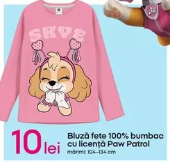 Bluză fete 100% bumbac cu licenţă Paw Patrol