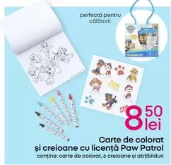Carte de colorat și creioane cu licenţă Paw Patrol