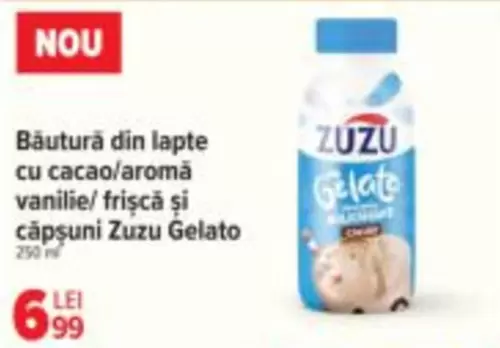 Zuzu - Băutură din lapte cu cacao/aromă vanilie/frişcă și căpşuni