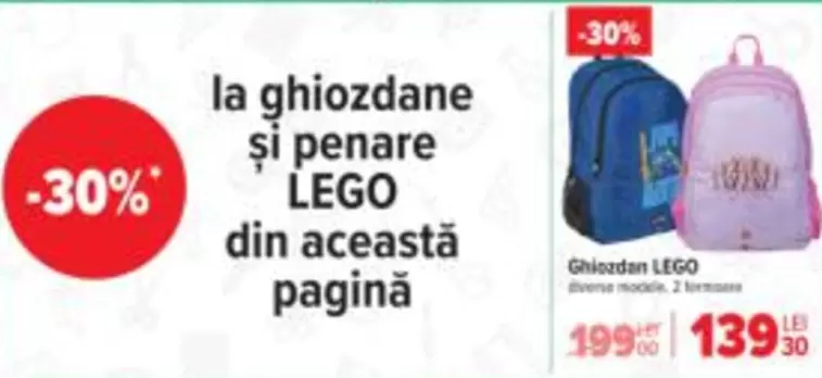 Lego - ghiozdane și penare