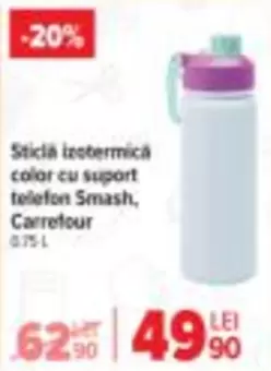 Sticla izotermică color cu suport telefon