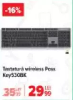 Tastatură wireless Poss Key530BK