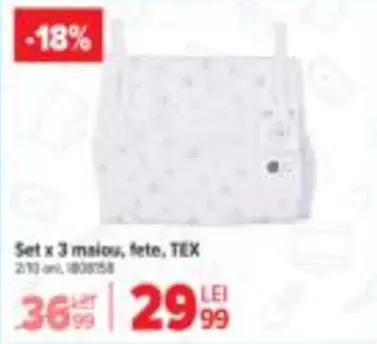 Set x 3 maiou, fete