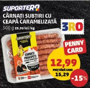 CÂRNAȚI SUBTIRI CU CEAPĂ CARAMELIZATĂ