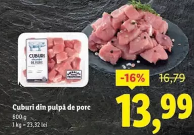 Cuburi din pulpă de porc