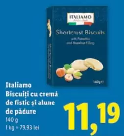 Biscuiți cu cremá de fistic și alune de pădure
