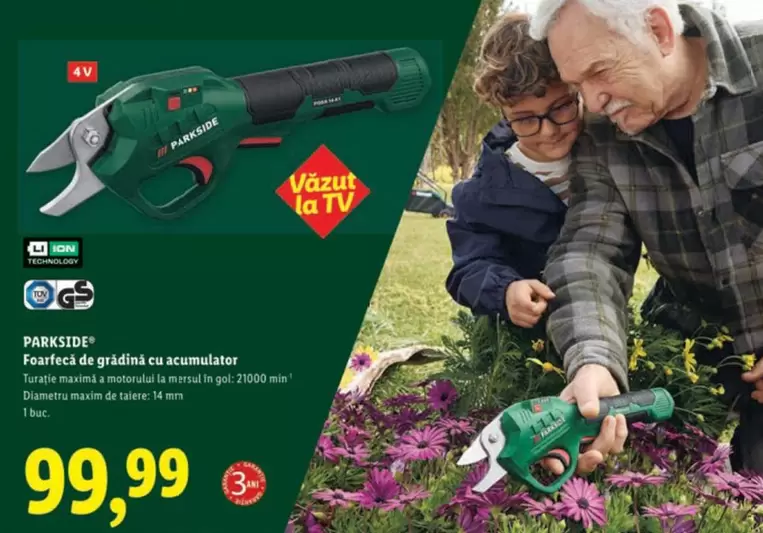 Foarfecă de grădină cu acumulator