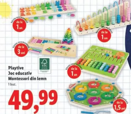 Joc educativ Montessori din lemn