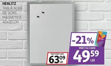 Auchan - TABLA ALBA DE SCRIS MAGNETICĂ