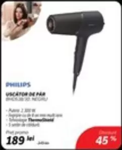 Philips - USCATOR DE PAR BHD530/00, NEGRU