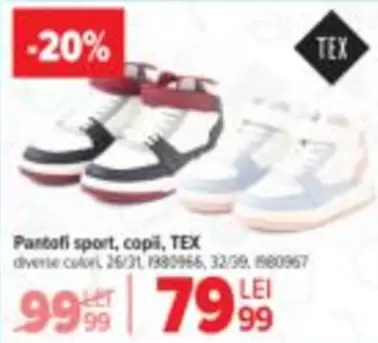Pantofi sport, copii, TEX