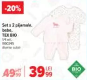 Set x 2 pijamale, bebe, TEX BIO