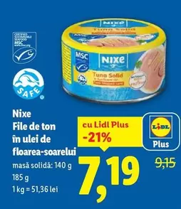 File de ton în ulei de floarea-soarelui