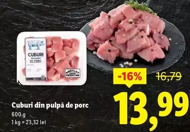 Cuburi din pulpă de porc