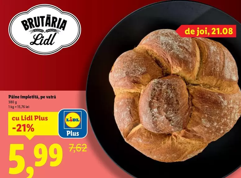 Paine impletită, pe vatrá