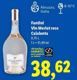Vin Merlot rose Calalenta
