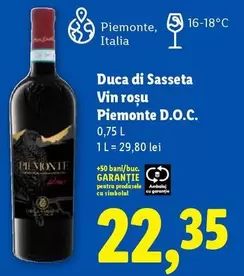Vin roşu Piemonte D.O.C.