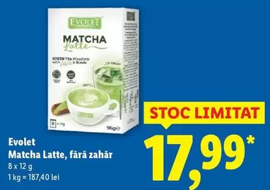 Matcha Latte, fără zahăr