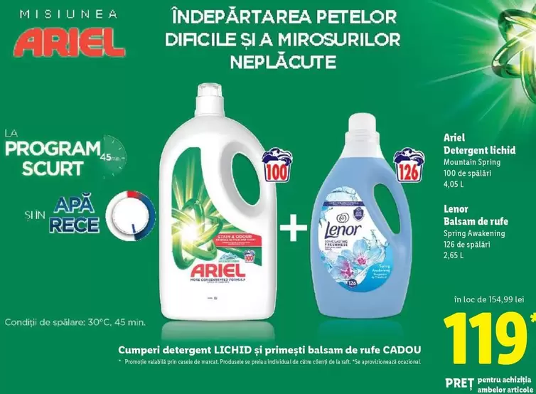 Ariel - Detergent lichid, Balsam de rufe
